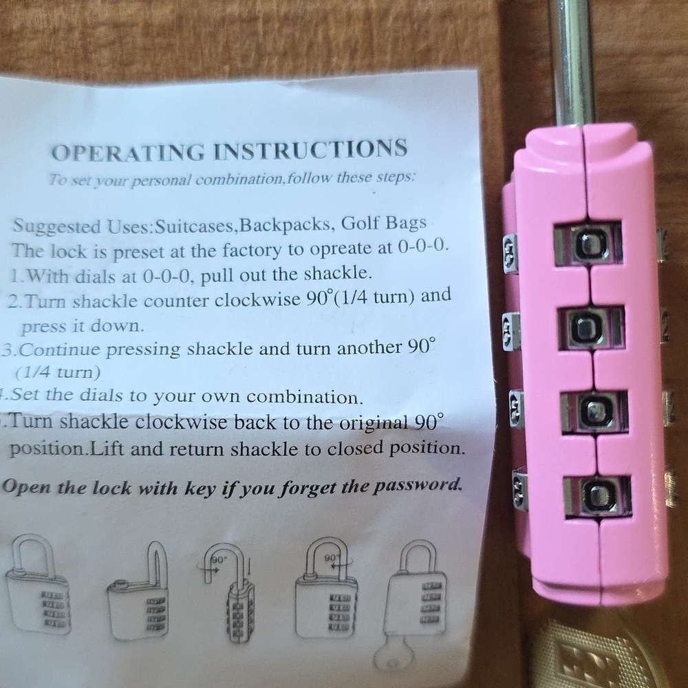 Pink Combination Lock - Picture 4 of 5